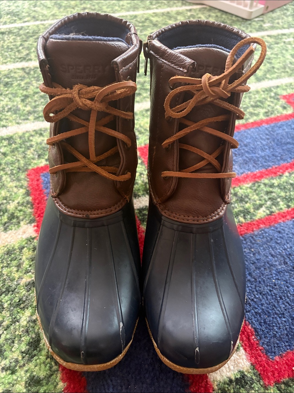 Sperry Brown Leather and Black Rubber Duck Boots for GIRLS